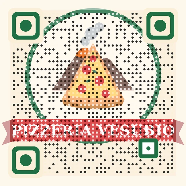 Ejemplo de QR personalizado para Pizzería Vesubio (pizzería)